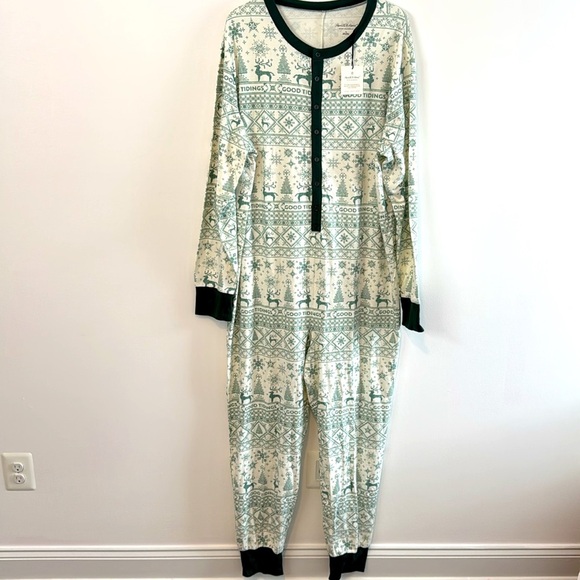 NEW Hearth & Hand Christmas Holiday Good Tidings One Piece Pajama Green size XXL - Picture 4 of 10